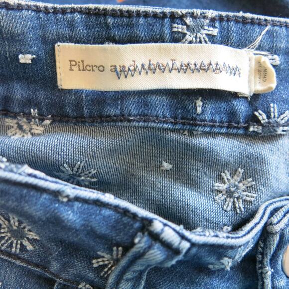 ANTHROPOLOGIE  Jeans Pilcro The Letterpress Floral Print Size 2*(see notes) Blue - Picture 11 of 13